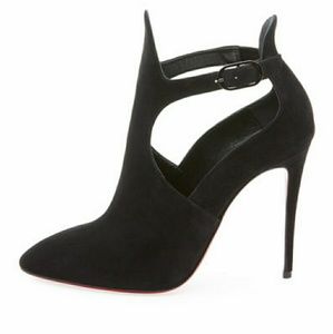 Christian Louboutin 100 Black Suede Bootie